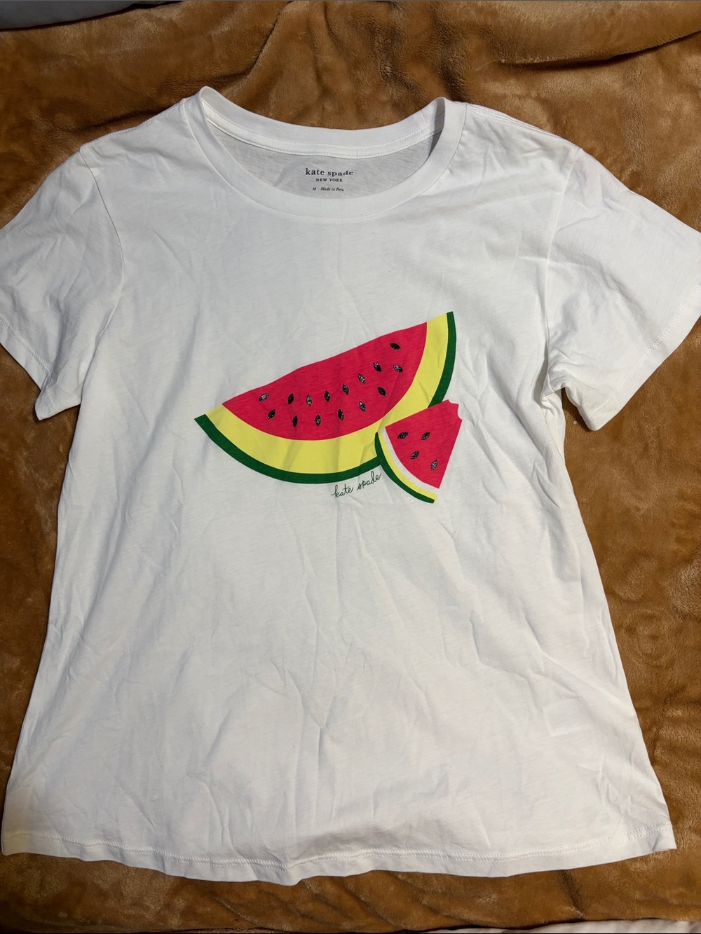 kate spade White Tee with Watermelon Graphic